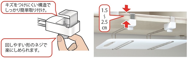 「吊戸下はさみ用小物」の取付について